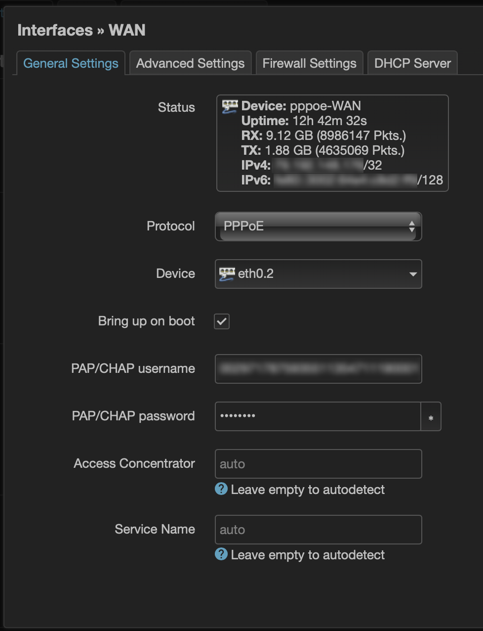 WAN Setup with VLAN Network Interface